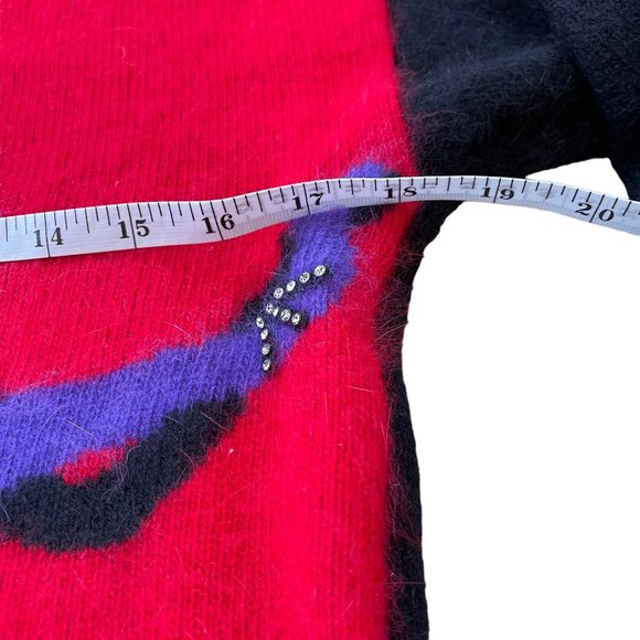 Semplice Sweater Tango Dancing Sequins Angora Lambswool wearable Art Vintage P - Picture 12 of 12